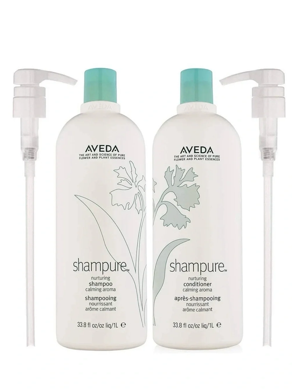 AVEDA Shampure Shampoo & Conditioner Duo 33.8oz Liters Sealed w/ Pumps Calming